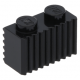 LEGO kocka 1x2 rács mintával, fekete (2877)